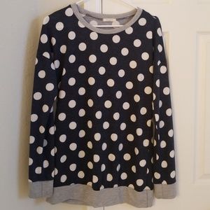 Navy Polka Dot Sweatshirt